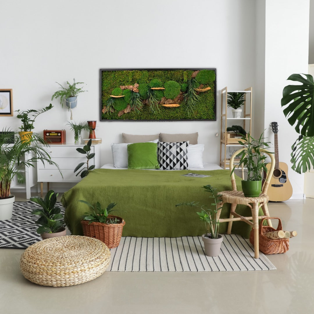 Moss + Wood Foliage Wall Art with LED Light