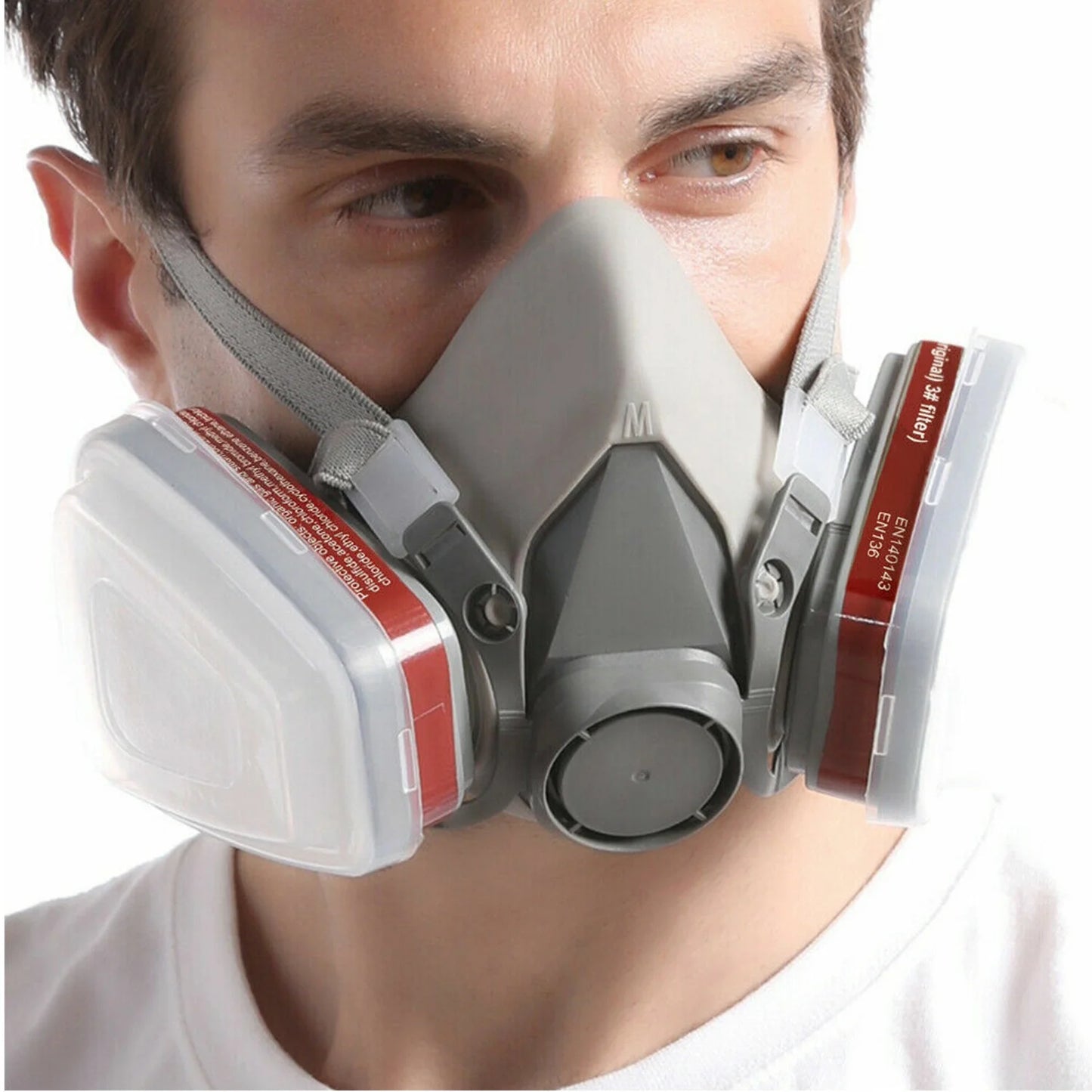 17 in 1 Half Face Gas Mask Facepiece Spray Painting Respirator Safety Suit 6200