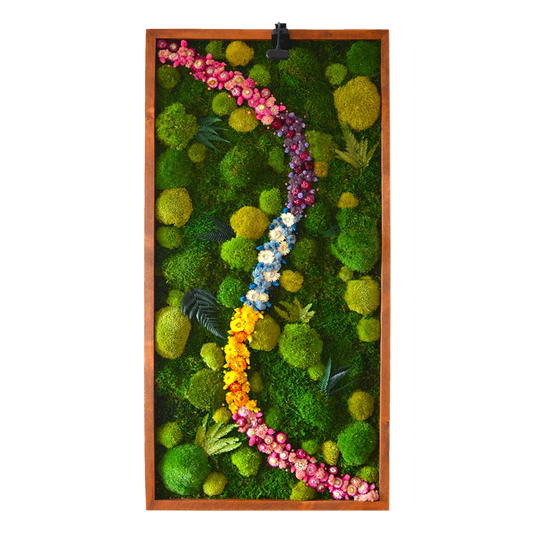 Colorful Floral Moss Pathway Wall Art