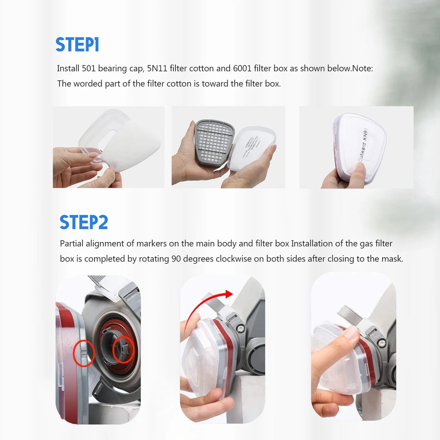 17 in 1 Half Face Gas Mask Facepiece Spray Painting Respirator Safety Suit 6200