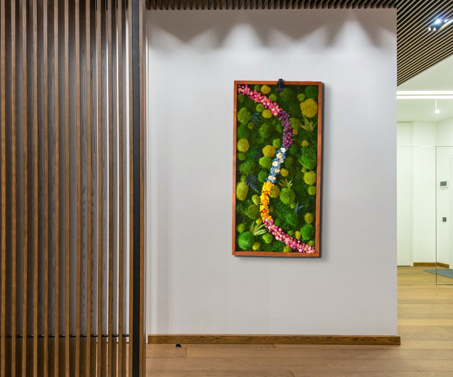 Colorful Floral Moss Pathway Wall Art