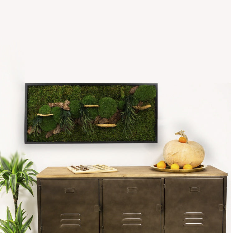 Moss + Wood Foliage Wall Art with LED Light