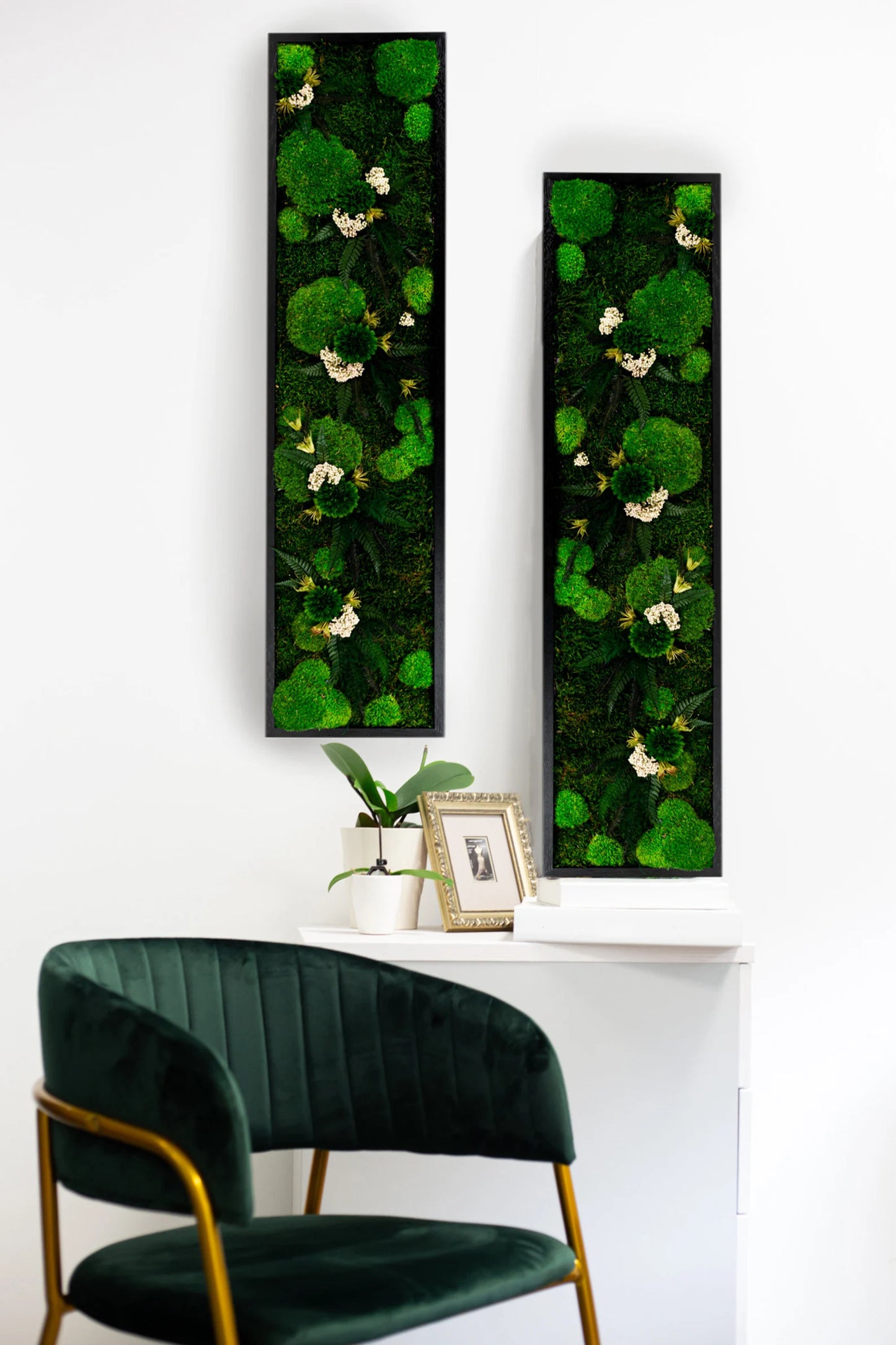 Fern Moss Wall Art with LED Frame Lighting