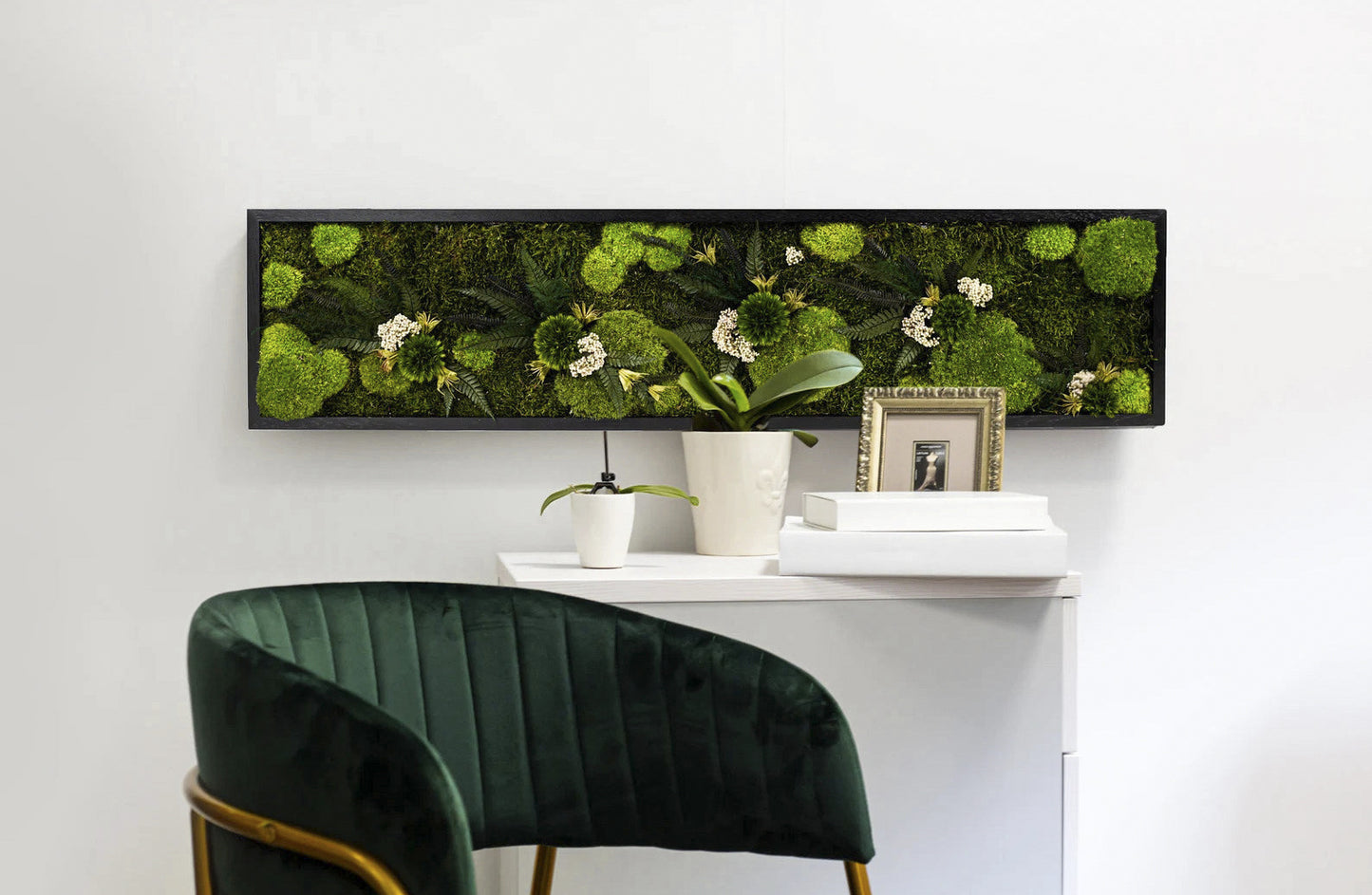Fern Moss Wall Art with LED Frame Lighting - Bright America LLC