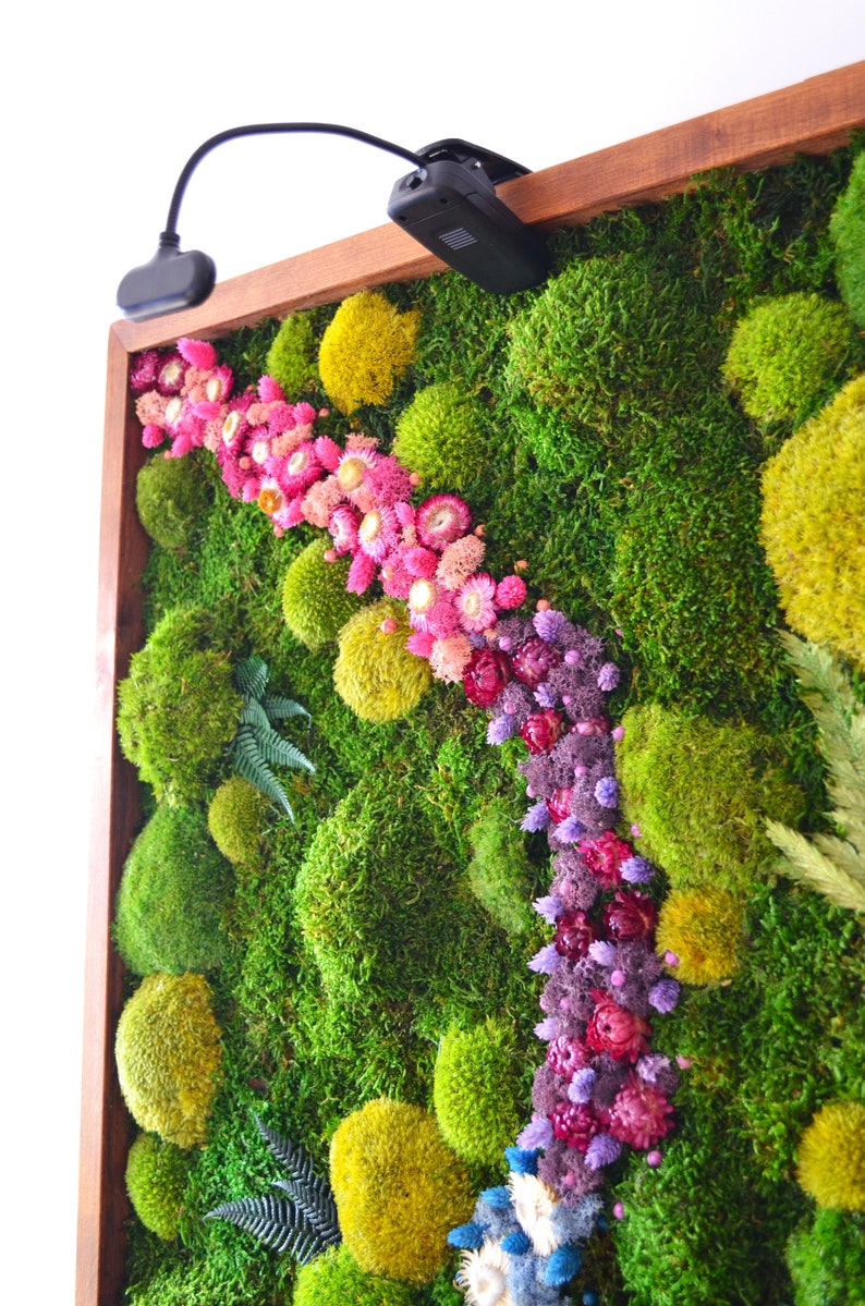 Single Pathway Floral Moss Wall Art - Bright America LLC