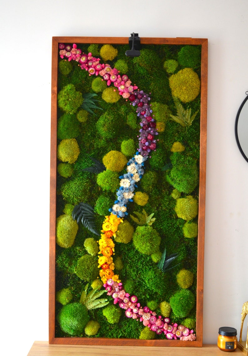 Single Pathway Floral Moss Wall Art - Bright America LLC