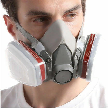 17 in 1 Half Face Gas Mask Facepiece Spray Painting Respirator Safety Suit 6200