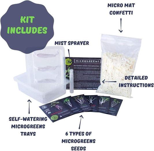 Self-Watering Indoor Microgreens Kit | Non-GMO Seeds | Countertop Garden for Sustainable Living