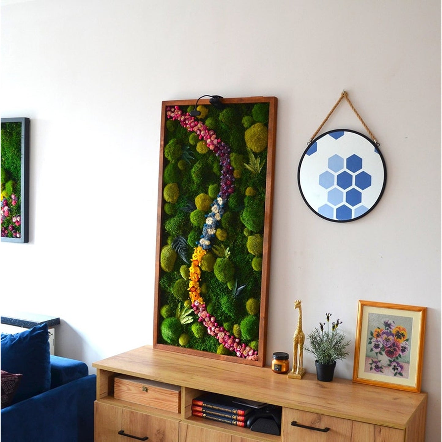Single Pathway Floral Moss Wall Art - Bright America LLC