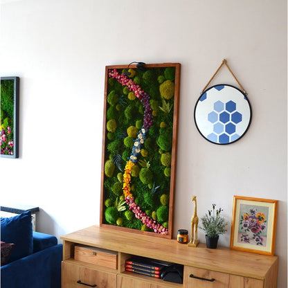 Single Pathway Floral Moss Wall Art - Bright America LLC